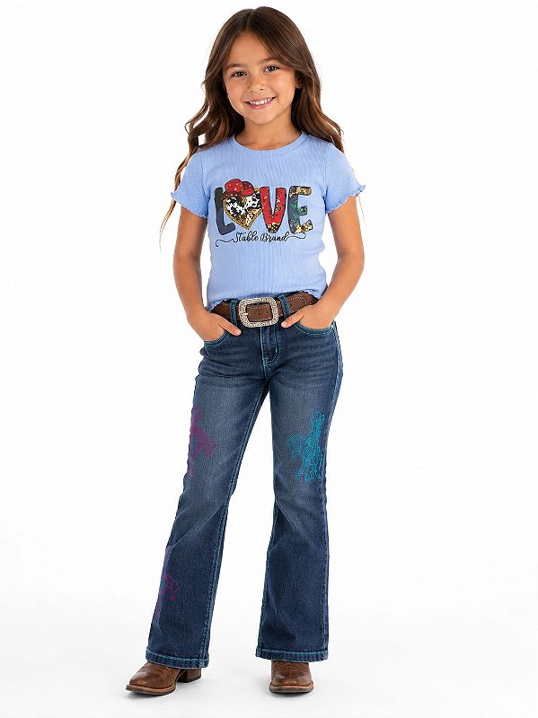 T shirt stable brand infantil Love azul bebe