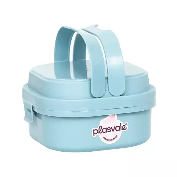 Marmita Plasvale 2 Compartimentos Azul com Travas