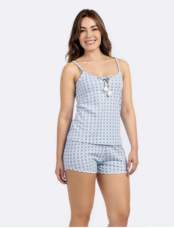 Pijama feminino curto 100% algodão