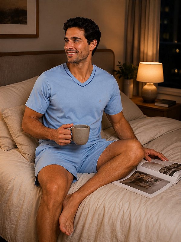 Pijama masculino Fiore D'italia curto 100% algodão