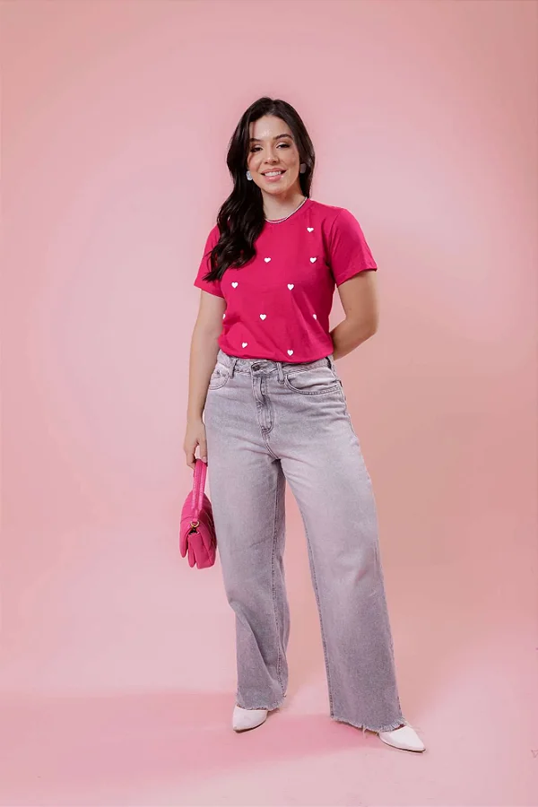 T-Shirt - Corações (Alto Relevo) - Pink