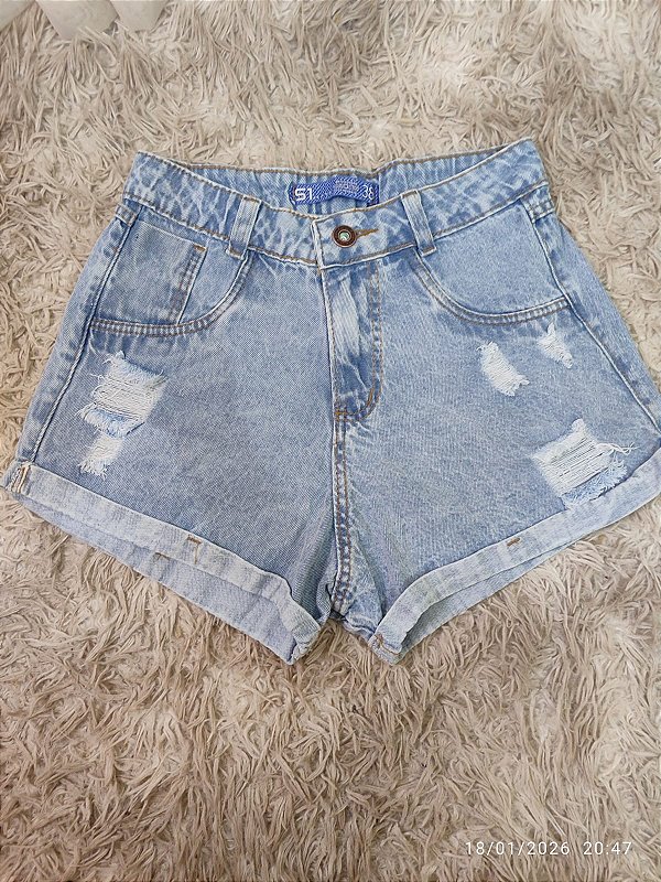 Short jeans barra dobrada