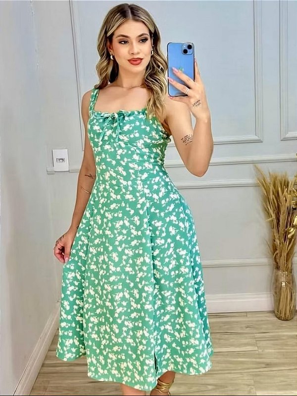Vestido Midi com estampa floral