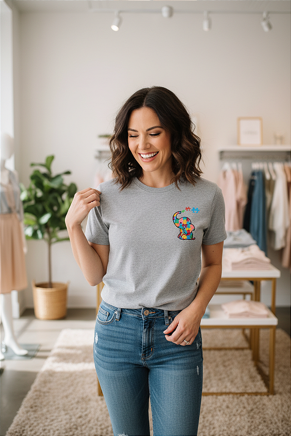 T-Shirt - Apoio ao Autismo - Cinza