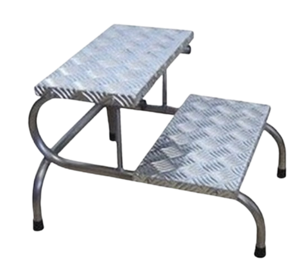Escada Clínica em Aço Inox - 02 Degraus