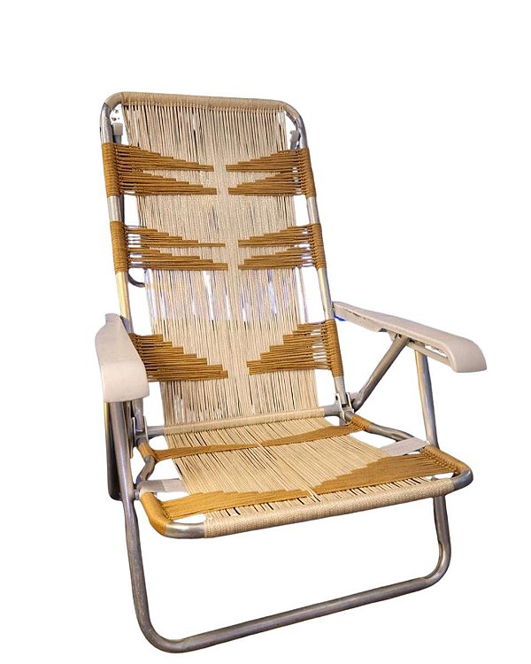 CADEIRA DE PRAIA RECLINAVEL 8 POSIÇÕES CROCHÊ NAUTICO MOR