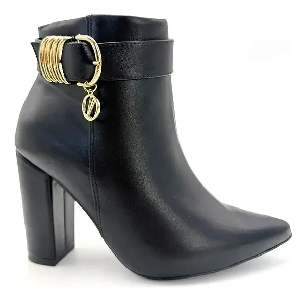 Bota Feminina Vizzano Cano Curto Bico Fino Salto Bloco Original - REF: 3105.105