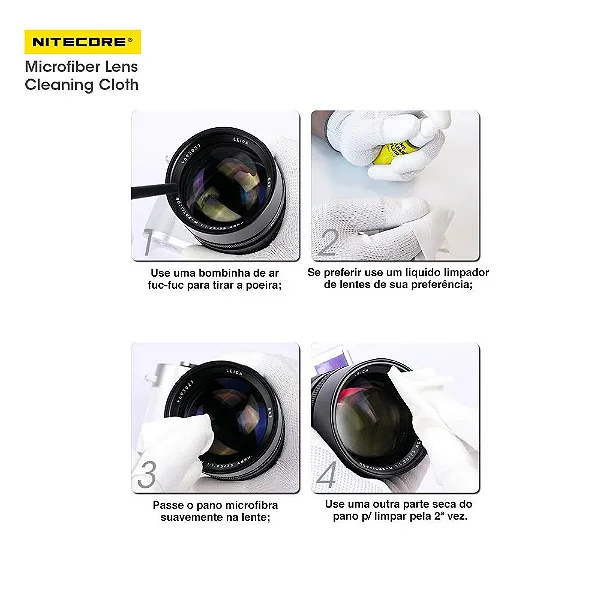 Pano Microfibra Flanela Limpeza Lentes Nitecore