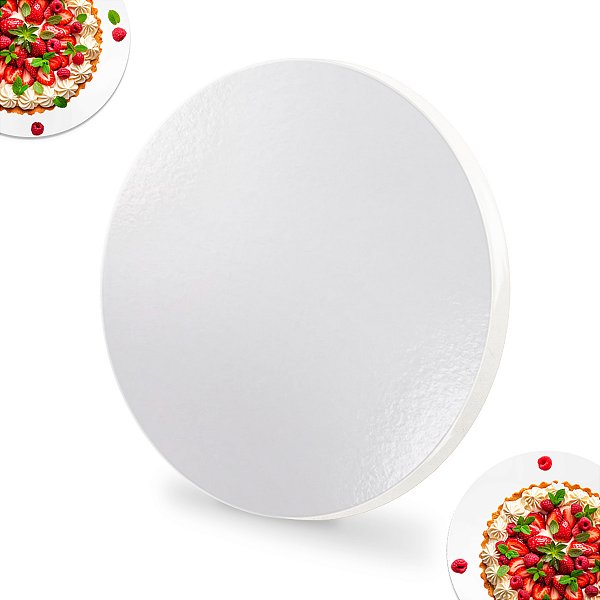 Tabuleiro Redondo MDF 9mm  Branco 4 de 30cm Tábua para Bolo