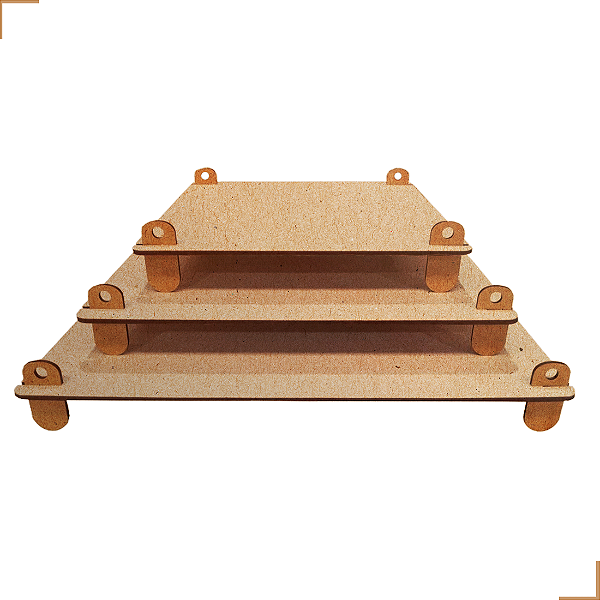 Bandeja Desmontável Retangular Kit Com 3 Mdf Festa Decoração