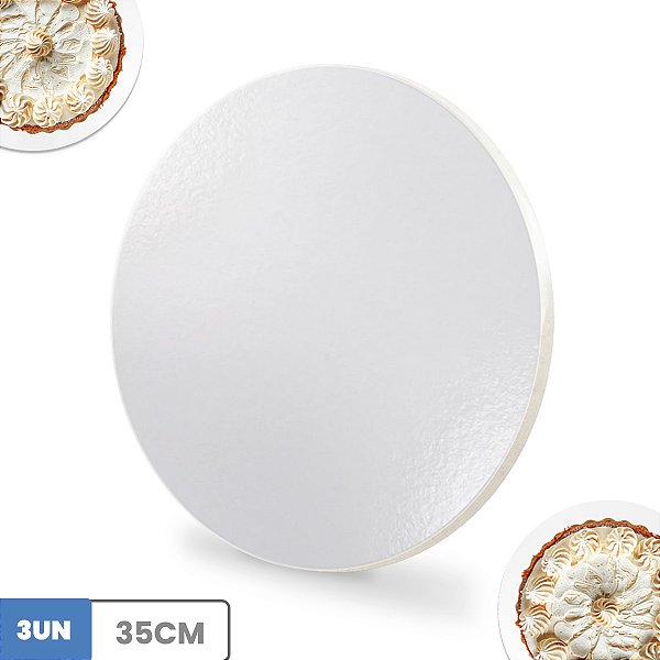 Tabuleiro Para Bolo 35Cm Kit C/3 MDF 6mm Tábua de Bolo