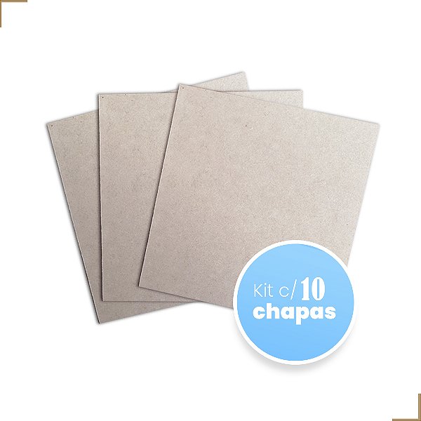 Placa MDF Cru 15x15 Artesanato Pintura Adesivo Kit c/ 10