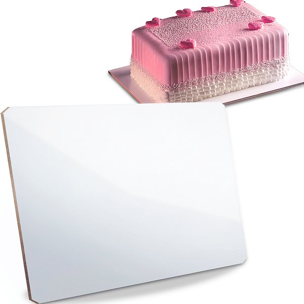 Cake Board Retangular MDF 3mm Tábua Para Bolo Kit 10 Un