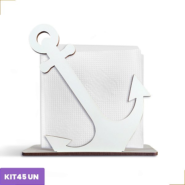 Porta Guardanapo Âncora Navio Marinheiro Mdf 12cm Kit 45