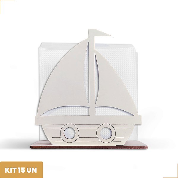 Porta Guardanapo Barco Veleiro Marinheiro Mdf 12cm Kit 15