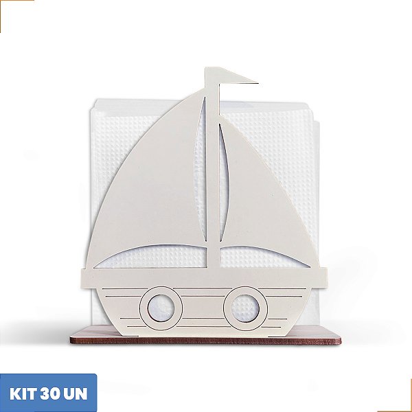 Porta Guardanapo Barco Veleiro Marinheiro Mdf 12cm Kit 30
