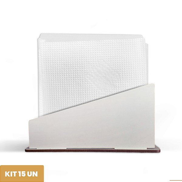 Porta Guardanapo Diagonal Transversal Mdf 12cm Kit 15