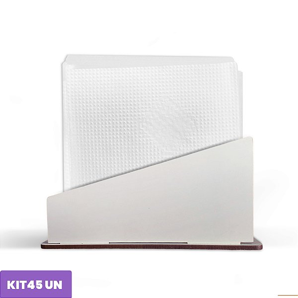 Porta Guardanapo Diagonal Transversal Mdf 12cm Kit 45