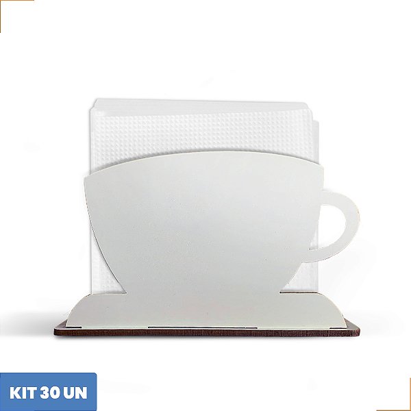 Porta Guardanapo Xicára Café Chá Decoração Mdf 12cm Kit 30