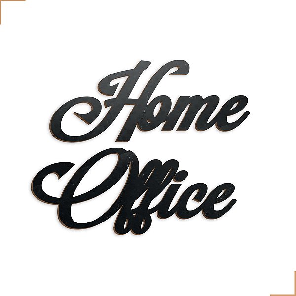 Home Office em Mdf Preto Kit Aplique 34x28 cm