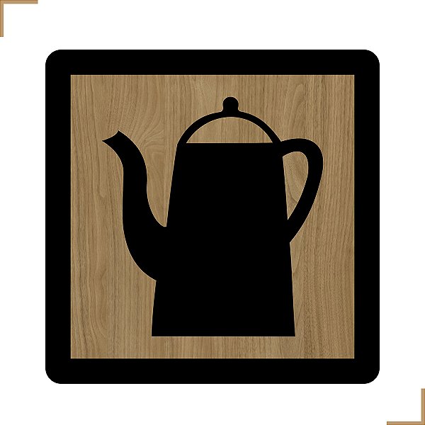 Placa Quadro Decorativo Bule Em MDF 20x20cm