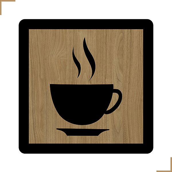 Placa Quadro Decorativo Xicára 1 Em MDF 20x20cm