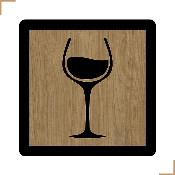 Placa Quadro Decorativo Taça Em MDF 20x20cm