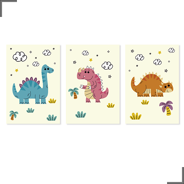 DUPLICADO - Placa Quadro Para Decoração De Quarto Infantil e Criança 30x20 cm Kit Com 3 Astronauta