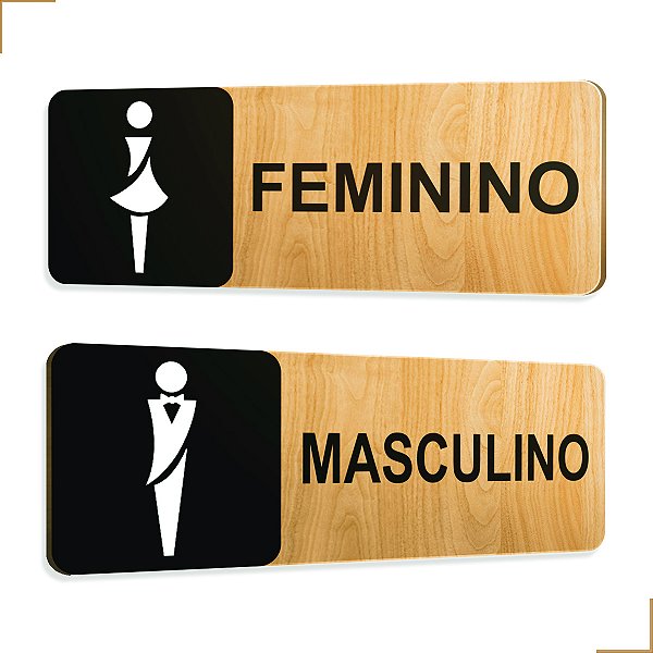 Placa de Sinalização Sanitário Banheiro em Mdf Adesivado 25x09cm 3708