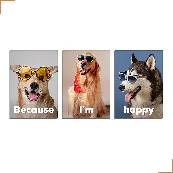 Placa Quadro Decorativo Pet Lovers Dog Estimação Em MDF 30x20cm Kit 3 Modelo 1