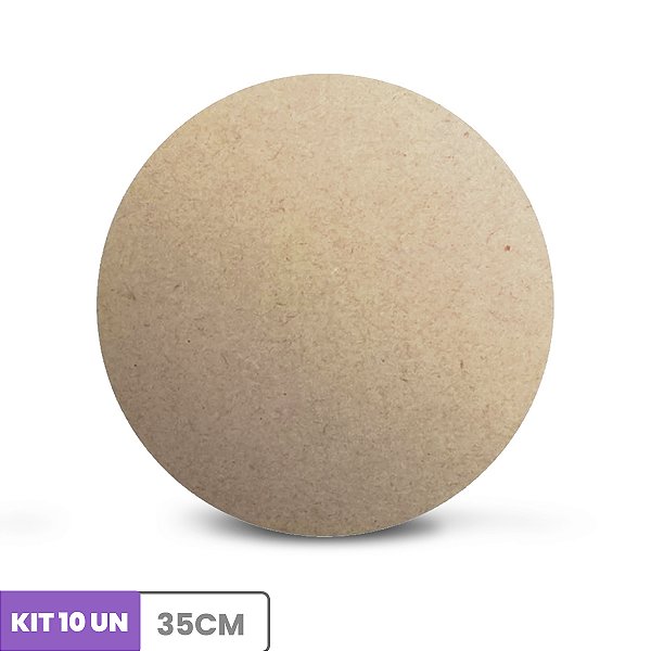 Sousplat 35cm Mdf Cru 3mm Kit Com 10 Decoração