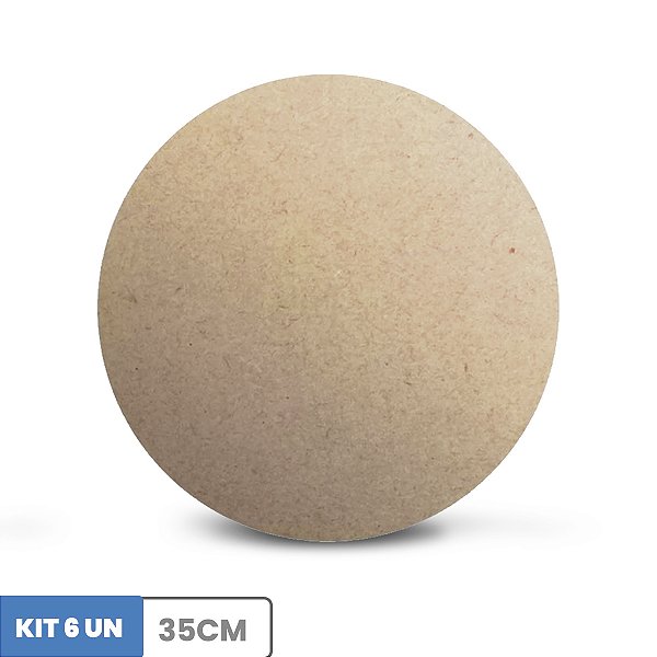 Sousplat Supla Soupla Suplat 35cm Mdf Cru 3mm Kit Com 6
