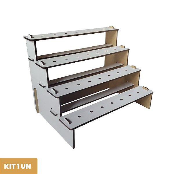 Porta Pirulito E Doces Escadinha Decoração Linha Premium  21x16cm - Mdf Branco