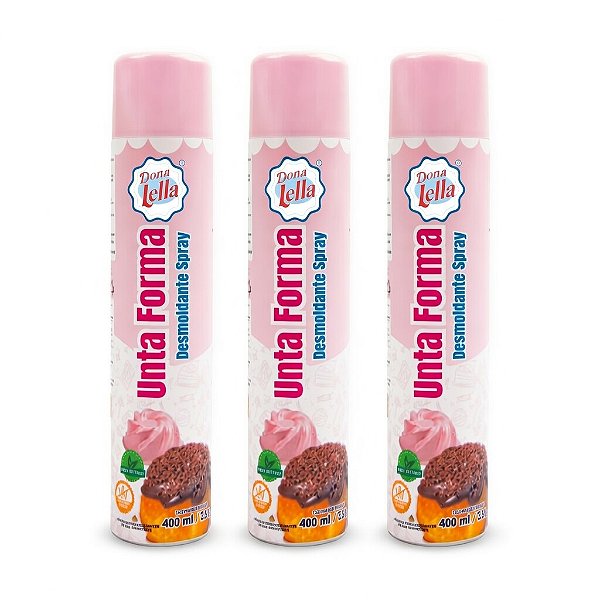 Unta Forma Desmoldante Spray 400ml Bolo Confeitaria Kit 3 Un