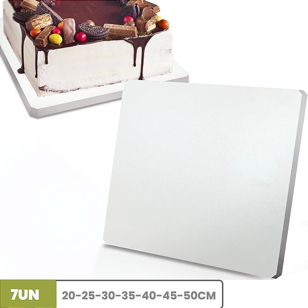 Tabuleiro Para Bolo em MDF 9mm Kit C/ 7 Tabua de Confeitaria
