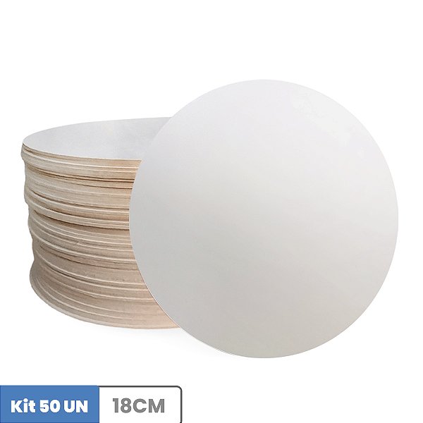 Cake Board Kit 50 Un Econômico MDF 3mm 18cm  Base para Bolos