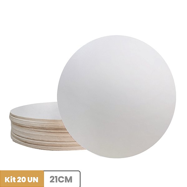 Cake Board Kit C/20 MDF 3mm Confeitaria 21Cm Tábua De Bolo