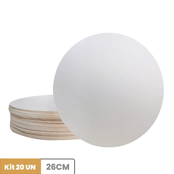 Cake Board Kit C/20 MDF 3mm Confeitaria 26Cm Tábua De Bolo