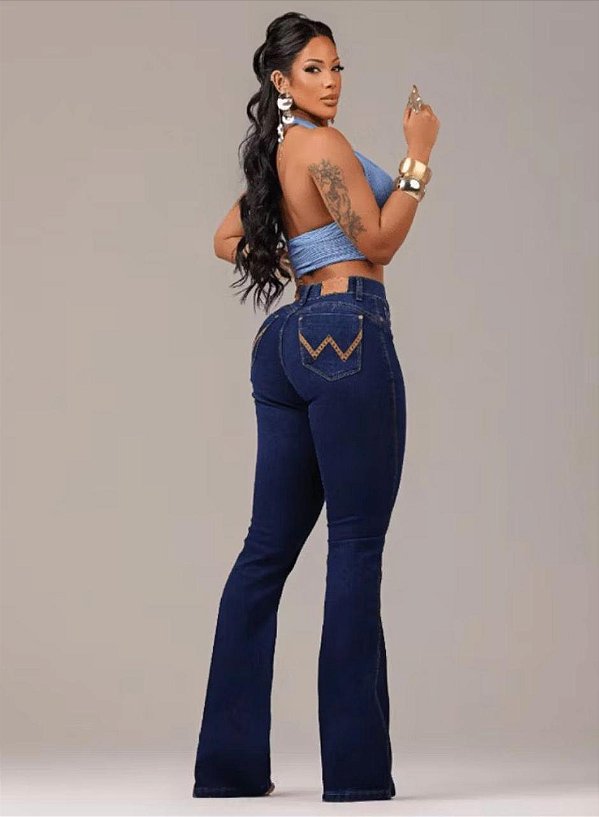 CALÇA JEANS MARMORIZADA ESCURA