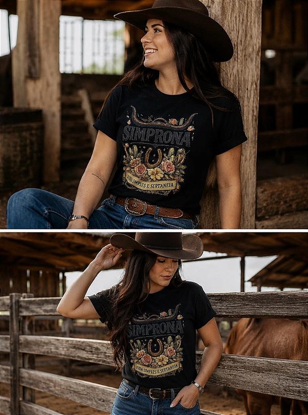 TSHIRT FERRADURA SIMPRONA PRETA