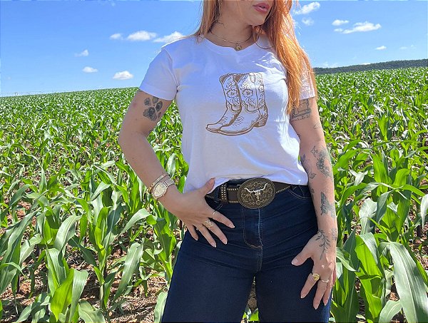 TSHIRT BOTINHA BRANCA