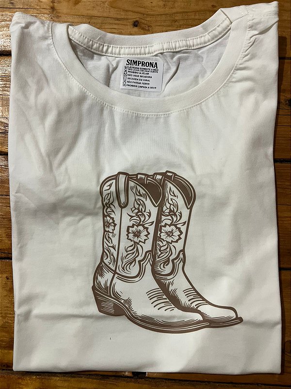 TSHIRT BOTINHA OFF WITE