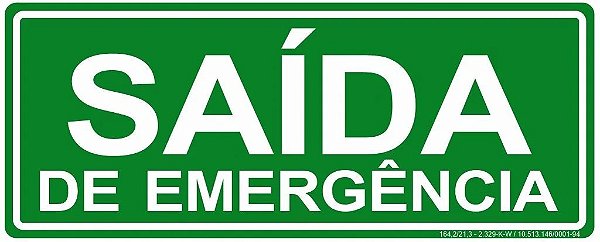 Placa De Sinalização - Saída de Emergência