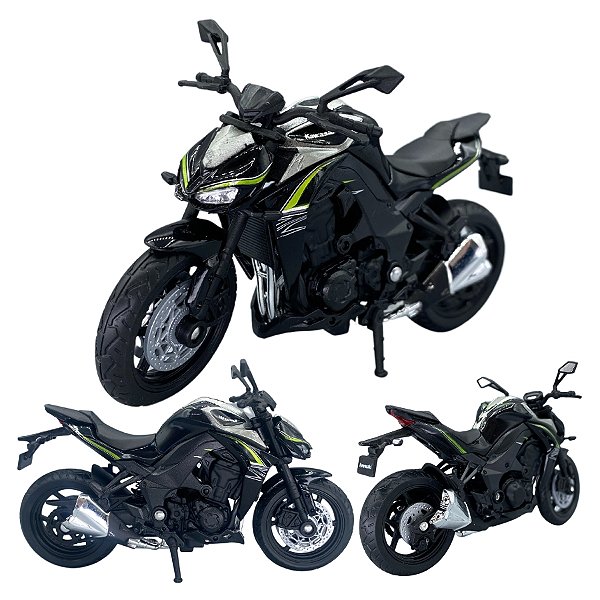 Miniatura Moto Kawasaki Z1000 1:18 Coleção Welly