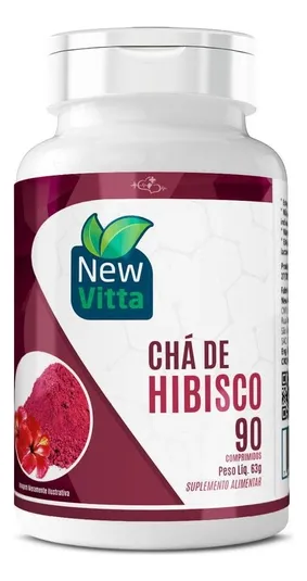 Chá Hibisco New Vitta 180 Comprimidos - 800mg