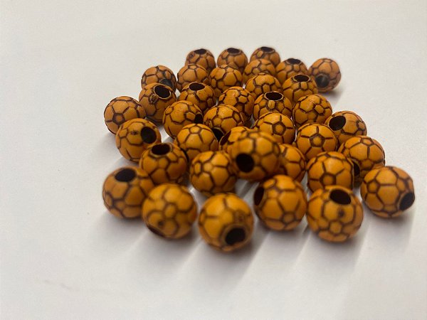 Miçangas Pesca Bola Futebol Laranja 10mm