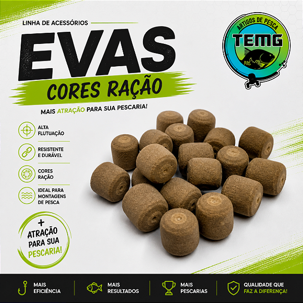 EVAs para Pesca TEMG Alta Flutuabilidade - Cores Ração 20 unidades