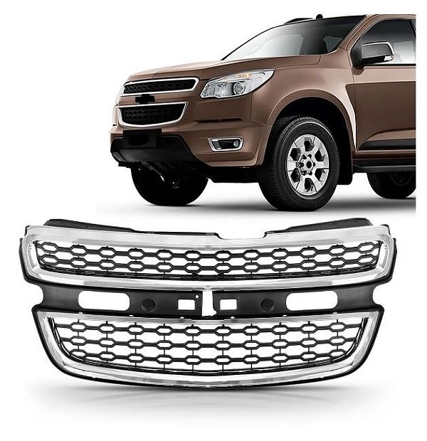 Grade Dianteira Chevrolet S10 2013 2014 2015 2016 2017 Com Friso Cromado