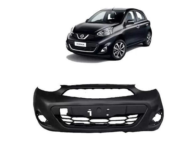 Parachoque Dianteiro Nissan March 2014 2015 2016 2017 2018 2019 2020 Com Furo Para Friso