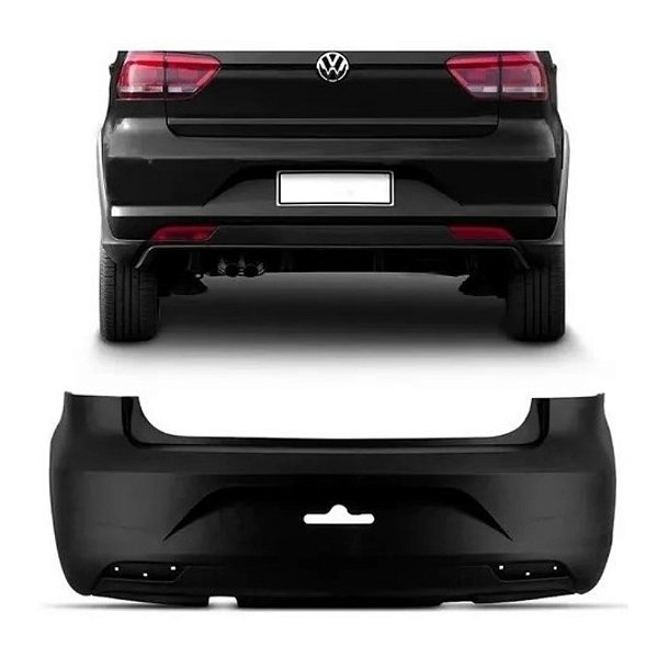 Parachoque Traseiro Volkswagen Fox 2015 2016 2017 2018 2019 2020 2021 2022 Com Furo Refletor